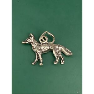 German Shepherd Small Sterling Silver Jewelry Charm #pet